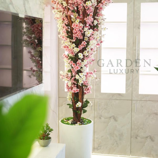 Artificial White & Pink Cherry Blossom Tree