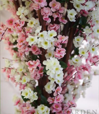 Artificial White & Pink Cherry Blossom Tree