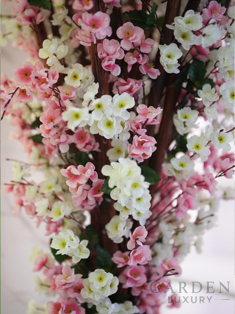 Artificial White & Pink Cherry Blossom Tree